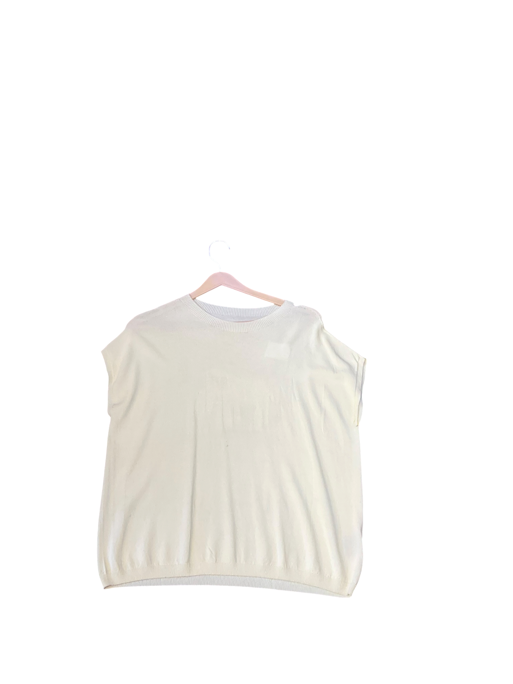 Classic Ivory Knit Sleeveless Top for Women