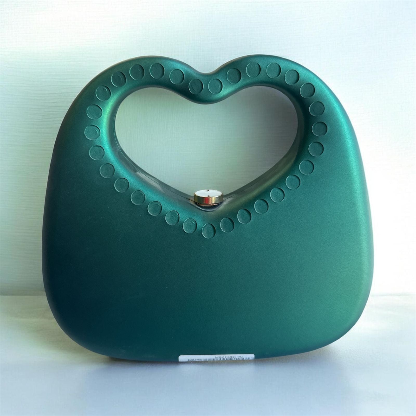 Emerald Heart Sculpt Clutch – Modern Statement Handbag