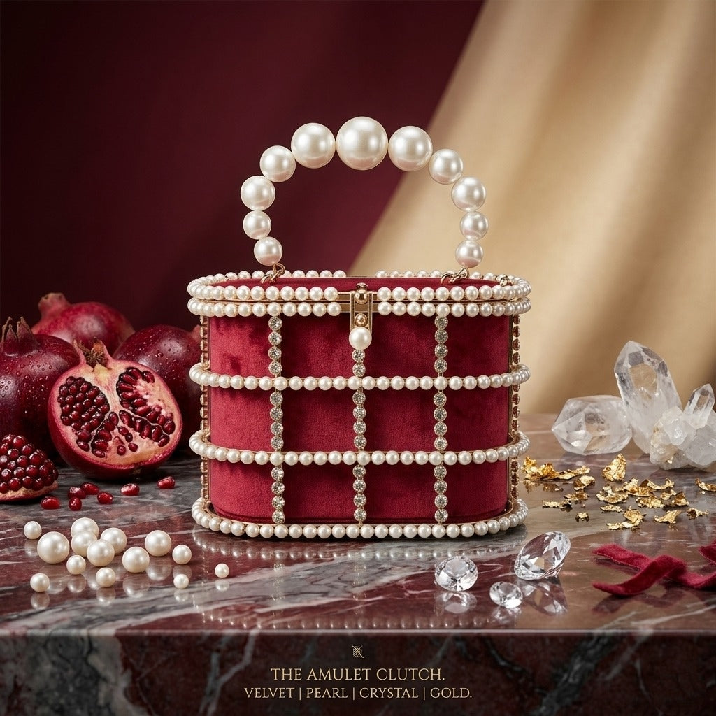 Royal Pearl Velvet Clutch (IMPORTED)