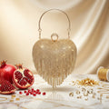 Golden Heart Crystal Tassel Clutch (IMPORTED)