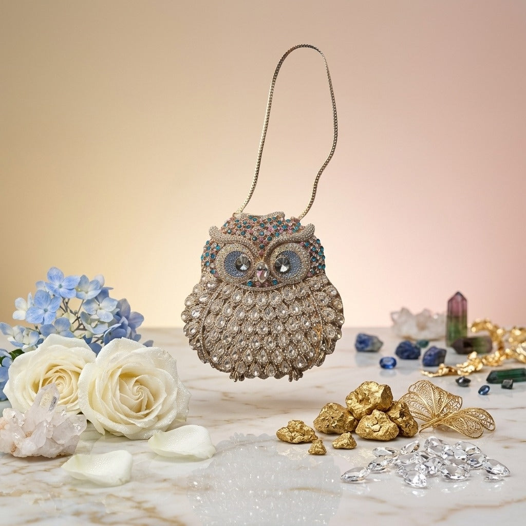 Crystal Owl Luxe Clutch (IMPORTED)
