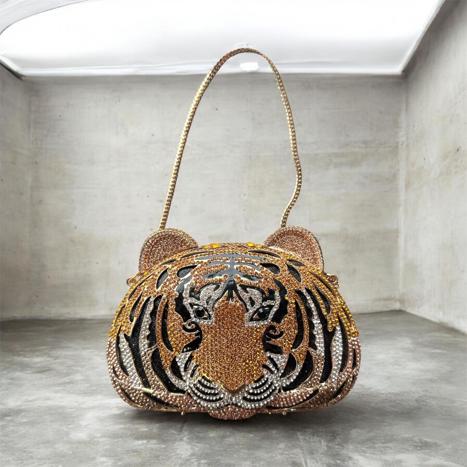 Regal Tiger Crystal Clutch Bag (IMPORTED)