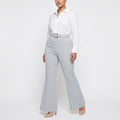 Sophisticated Powder Blue Tailored Wide-Leg Trousers