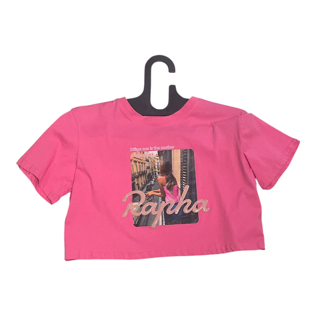 Barbiecore Graphic Crop Tee