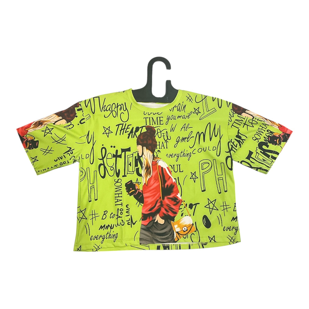 Neon Muse: Artist Edition Oversized Tee with Integrated Bag Detail