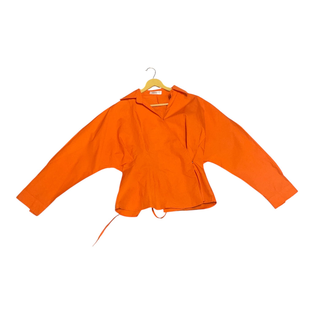 Vibrant Wrap-Style Peplum Blouse