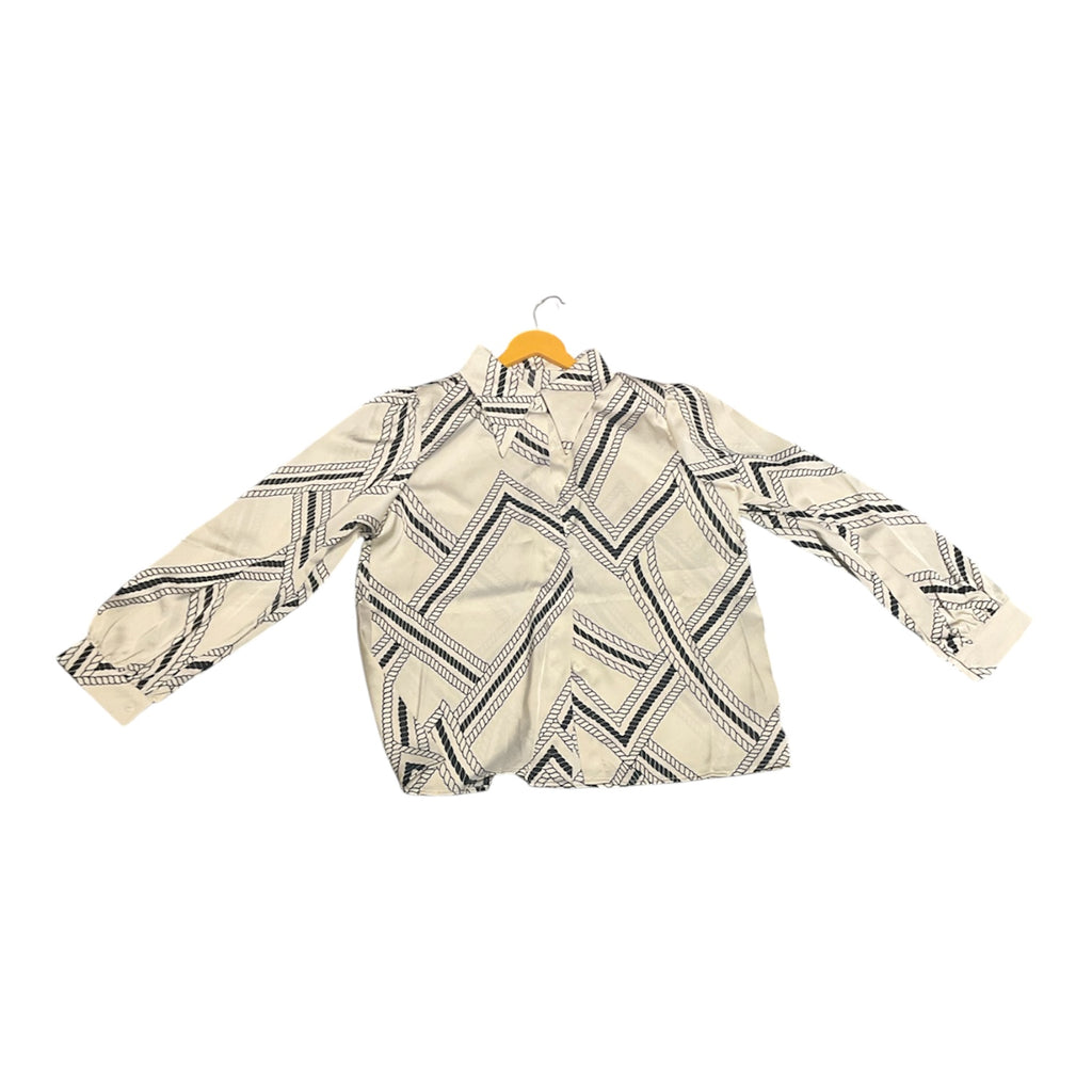 Retro Chain Link Print Satin top