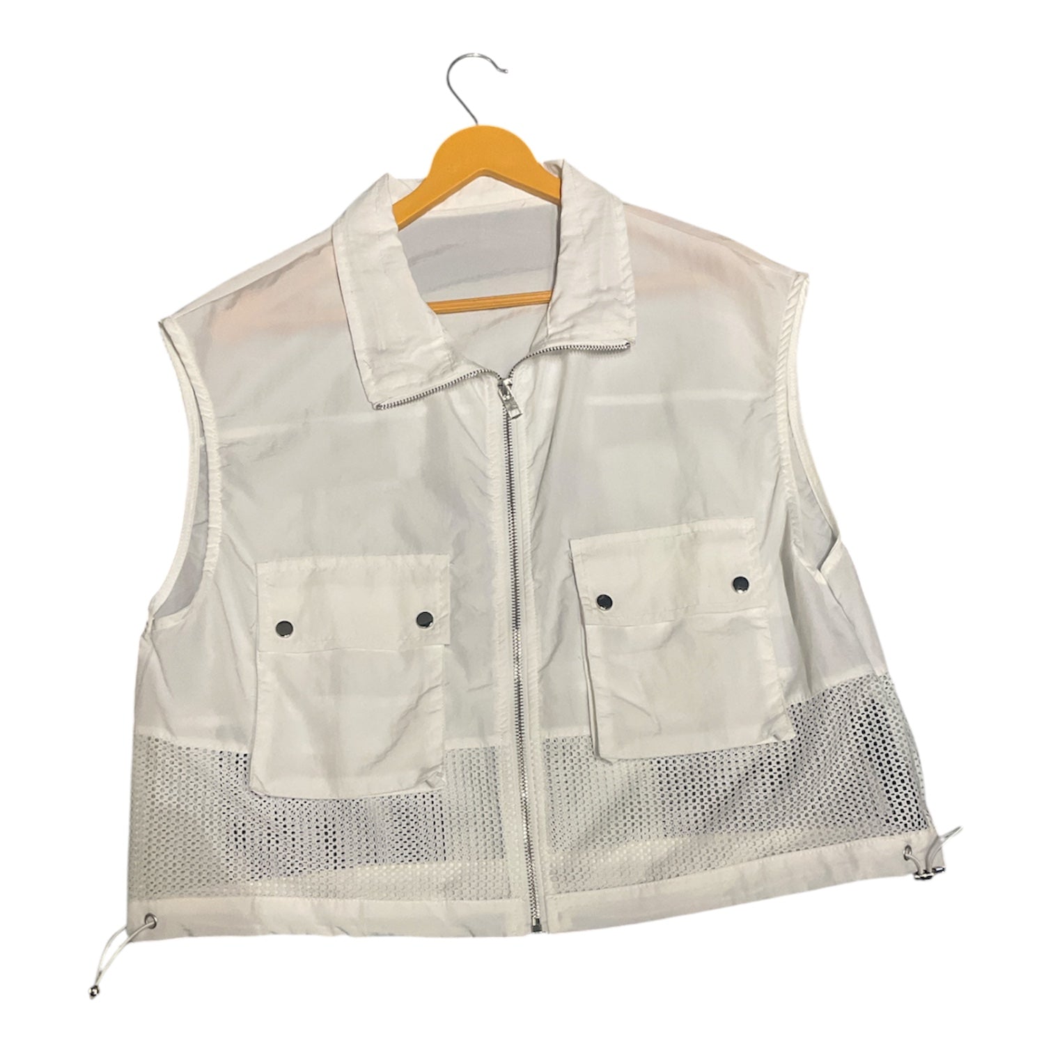 Urban Utility Mesh-Paneled Oversized Vest