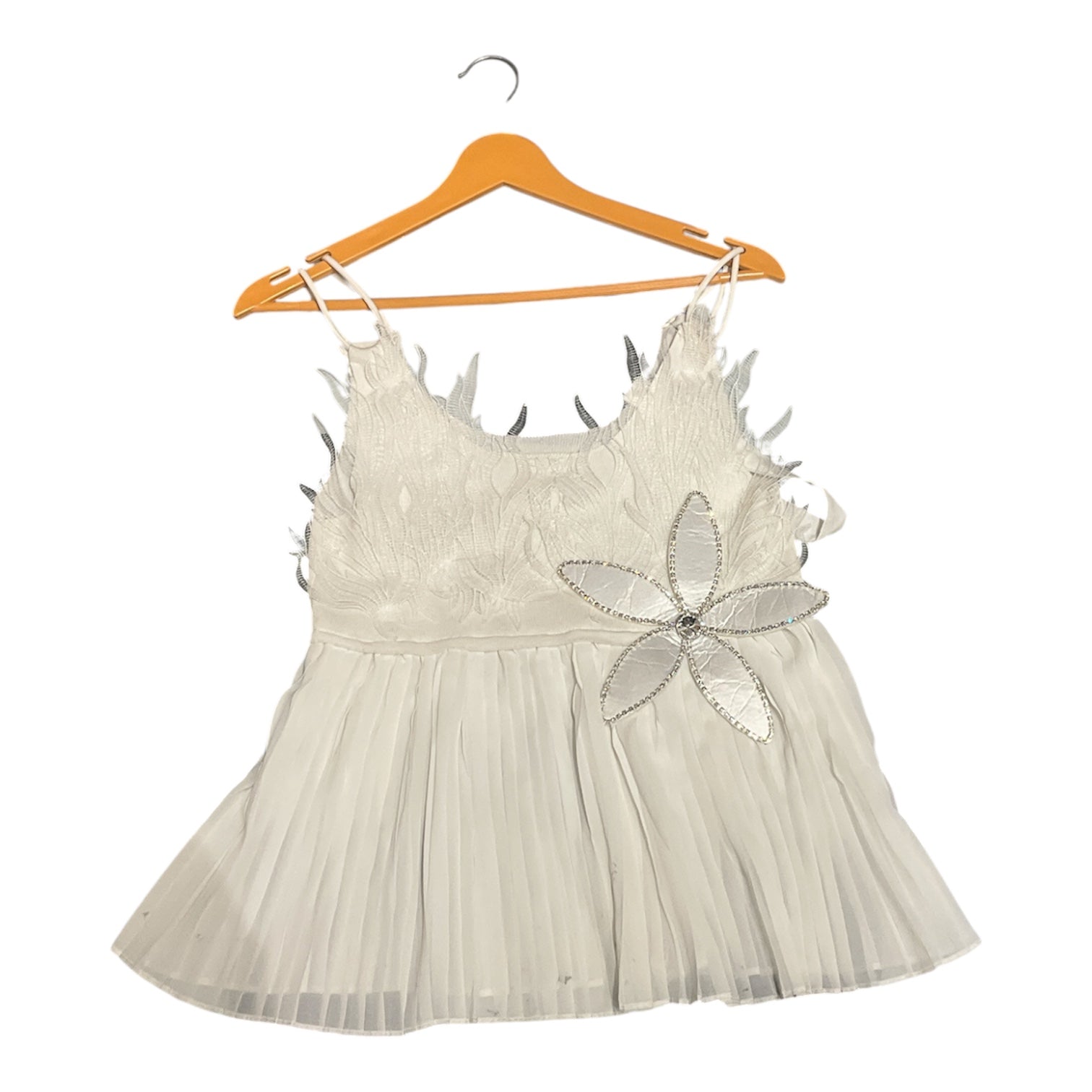 Silver Lily Pleated Peplum Cami