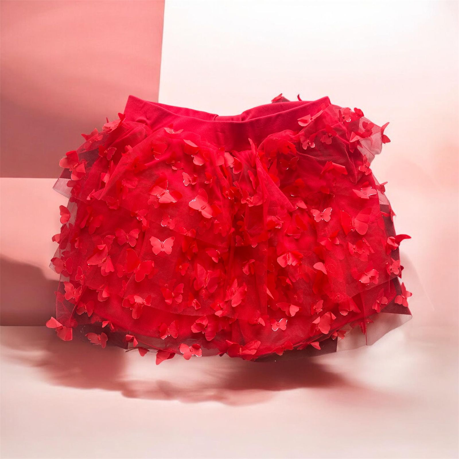 3D Floral Mesh Mini Skirt – Romantic Bloom Edition