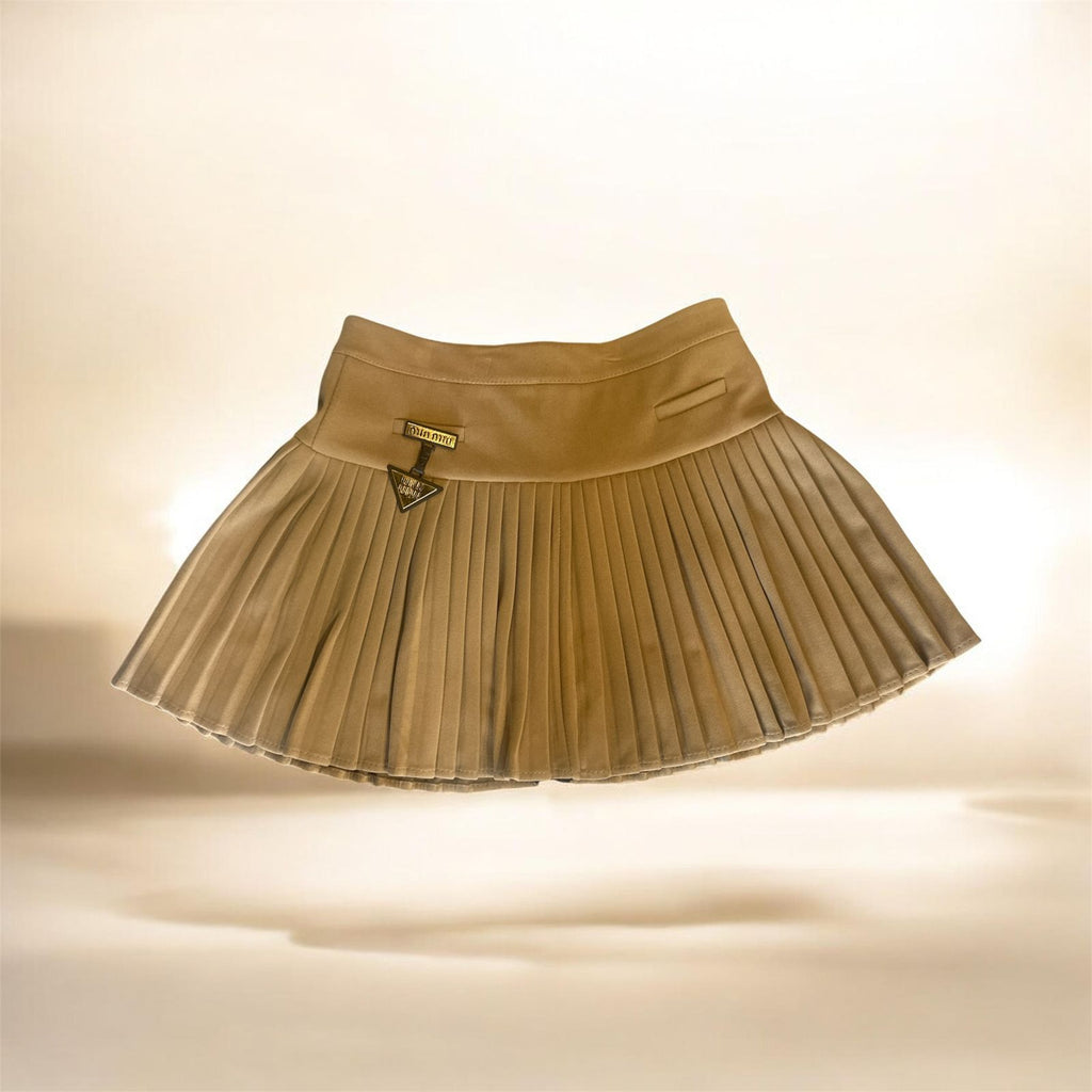 Classic Pleated Mini Skirt – Chic Camel Edition