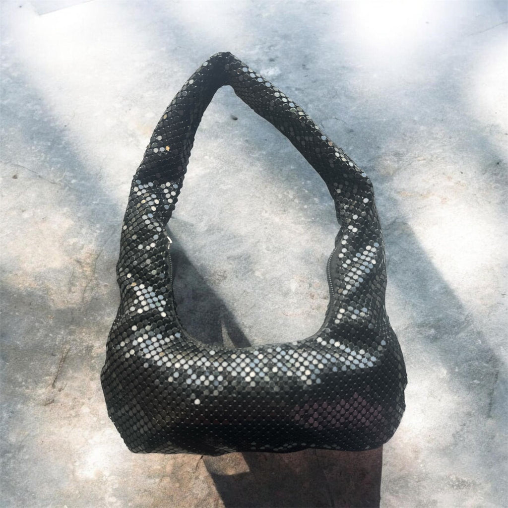 Midnight Glam Sequin Hobo Shoulder Bag