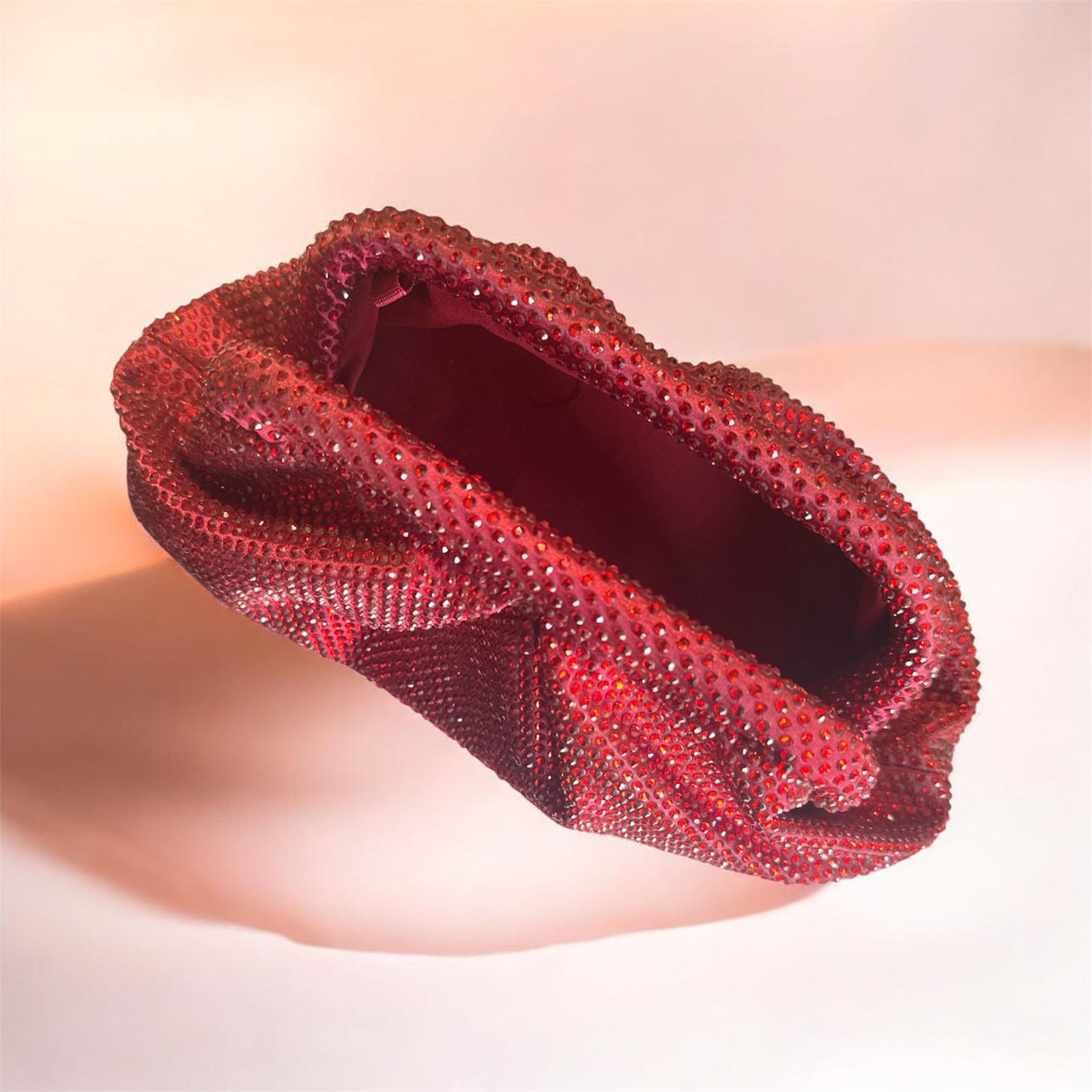 Luxury Red Rhinestone Evening Clutch Bag
