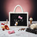 Cute Kitty Leopard Print Teddy Tote Bag