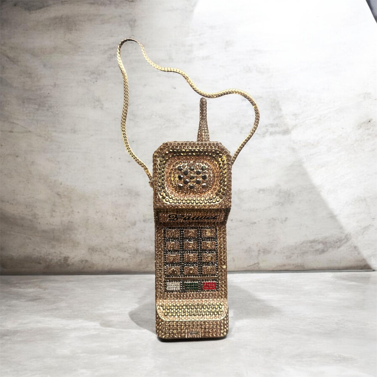 Retro Luxe Phone Crystal Clutch (IMPORTED)