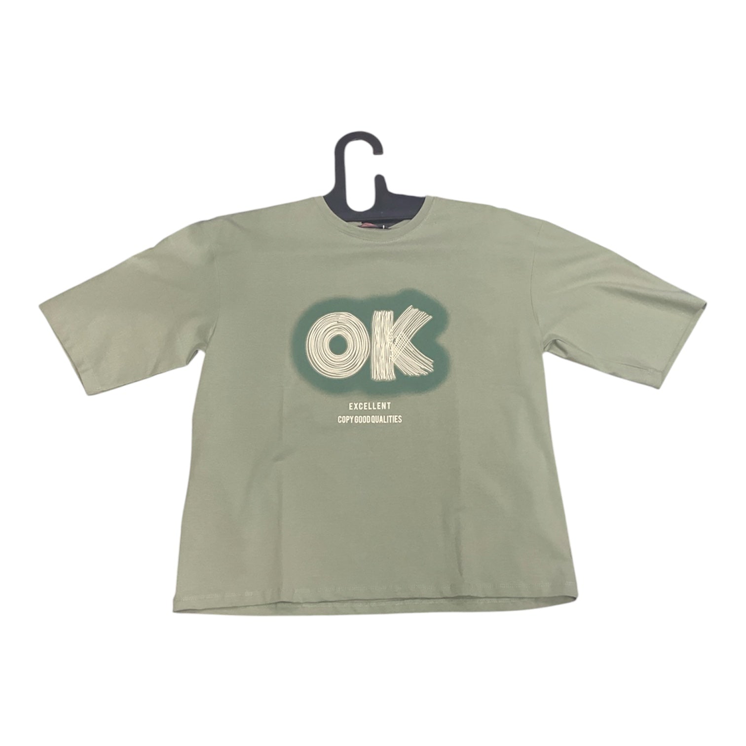 Peach OK Graphic Cropped Tee for Women