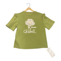Botanical Pearl Embellished Tee – Olive