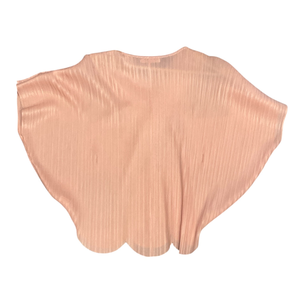 Elegant Plissé Top with Crystal & Floral Accents