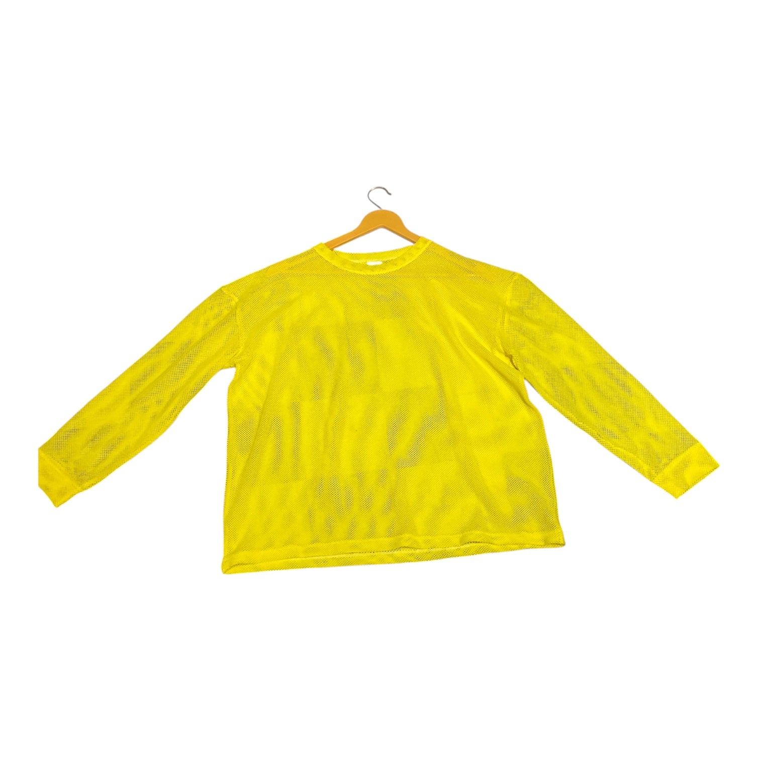 Lavender and yellow Diamond Sheer Mesh Long Sleeve Top