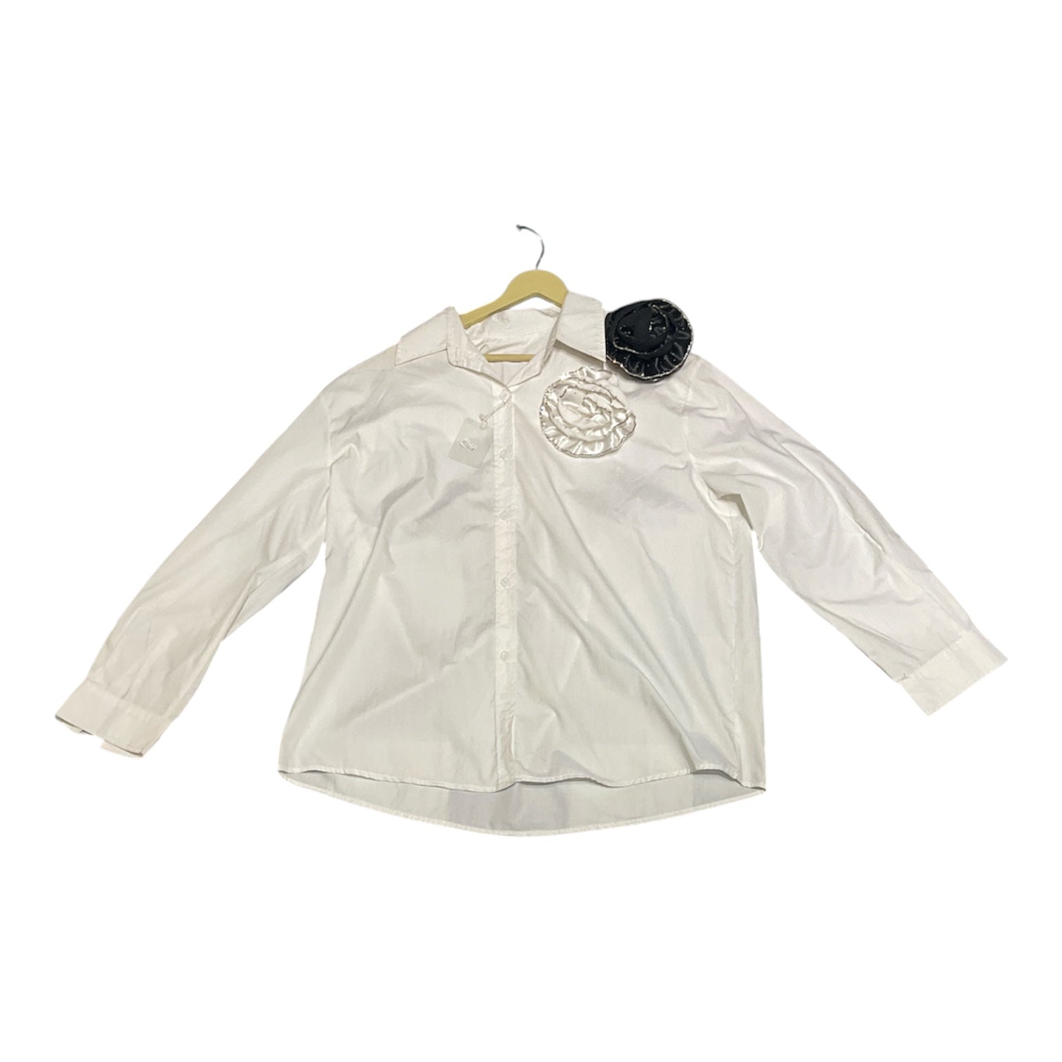 The Dual Rosette Tailored White Shirt