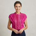 Statement Fuchsia Draped Fringe top